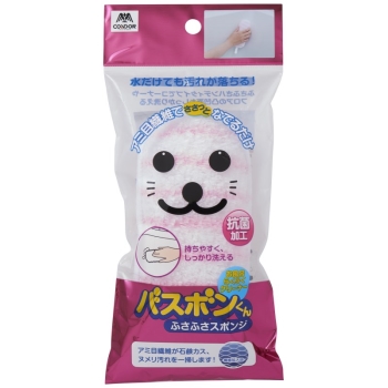 バスボンくん お風呂クリーナー ふさふさスポンジ抗菌 ピンク