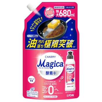 ■　ライオン　チャーミー　マジカ　酵素＋　フレッシュピーチの香り　つめかえ　特大　６８０ｍｌ