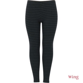 あったか毛パン　足首丈　カジュアルなボーダー柄