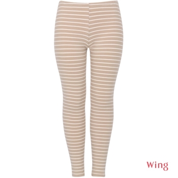 あったか毛パン　足首丈　カジュアルなボーダー柄