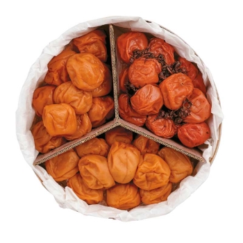 【お歳暮】和歌山 南紀梅干晩稲梅三色曲げ600g