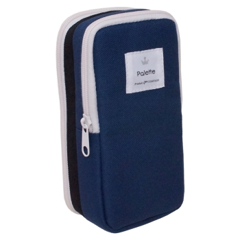 タテヨコペンケース　ブラック×ネイビー