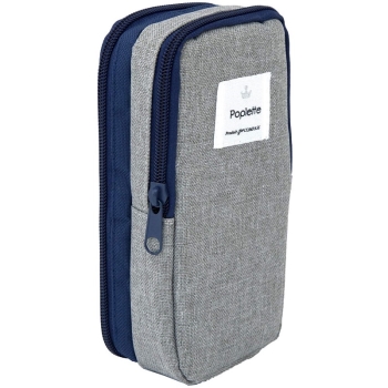 タテヨコペンケース　ネイビー×グレー