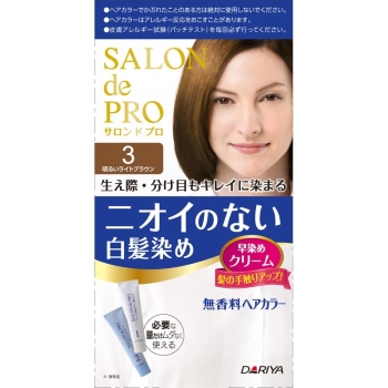 【医薬部外品】サロンドプロ無香料ヘアカラー早染めクリーム(白髪用)3<明るいライトブラウン>