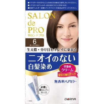 【医薬部外品】サロンドプロ無香料ヘアカラー早染めクリーム(白髪用)6 ダークブラウン