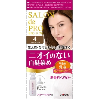 【医薬部外品】サロンドプロ無香料ヘアカラー早染め乳液(白髪用)4 ライトブラウン
