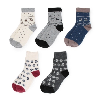 【福袋】レディース　ノルディック柄ソックス　５足入り
