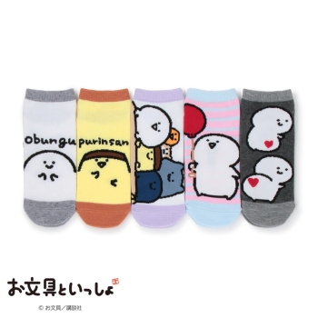 【福袋】お文具といっしょ　レディース　アンクル丈ソックス　５足入り