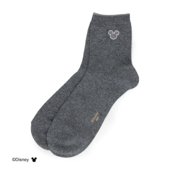 ディズニー　ミッキーミツマル刺繍　ショート丈ソックス