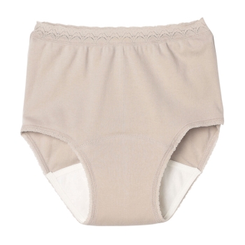 【ライトブラウンＬＬサイズのみ】いつもの肌着【日本製】綿１００％はきこみ丈深め　吸水ショーツ２０ｃｃ