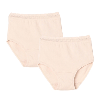 いつもの肌着【日本製】綿１００％　スムース編　はきこみ丈深めショーツ　２枚組