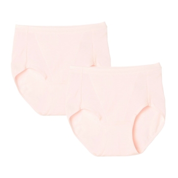 いつもの肌着【日本製】立体設計　リブ素材　はきこみ丈深めショーツ　２枚組