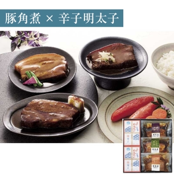 【お中元】賛否両論豚角煮　福さ屋辛子明太子セット