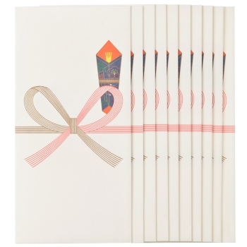 万型ポチ袋自然色　祝水引　１０枚入