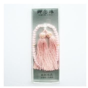 念珠 P新紅水晶6mm人絹房 ピンク: スクール・ホビー