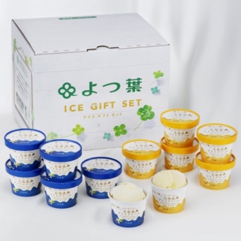 よつ葉北海道アイスクリームギフトセット　バニラ＆発酵バター　２種１２個