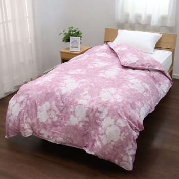 【１１／２６発売】西川　羽毛掛けふとん　シングル　ダウン９３％、フェザー７％　ピンク