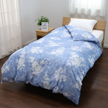 【１１／２５発売】西川　羽毛掛けふとん　シングル　ダウン９３％、フェザー７％　ブルー