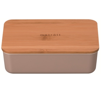 竹の蓋　一段ランチ　グレージュ　６００ｍｌ