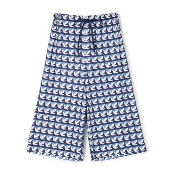 婦人 ハト柄7分丈ルームパンツ