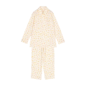 グレイスフルデイズ　婦人日本製肌綿キルト花柄シャツパジャマ