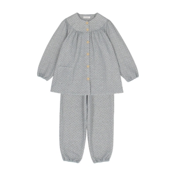 快適設計　婦人ソフトキルトドット丸ヨークプチパジャマ