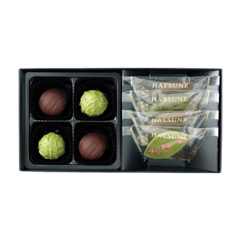 ＨＡＴＳＵＮＥ　宇治抹茶トリュフ＆茶の葉ショコラ　８個