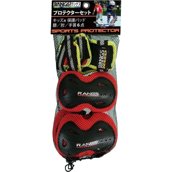 ラングスジャパン プロテクター6点セット レッドブラック