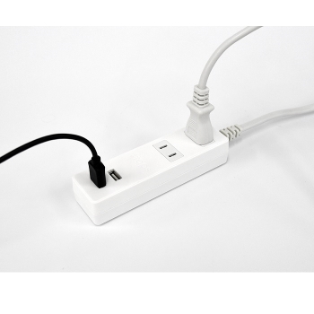 トップランド USB付きコンセント2個口タップ2m STPA20-WT