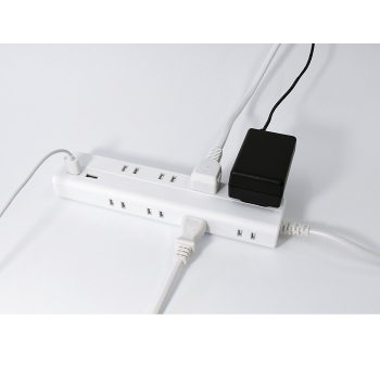 トップランド USB付きコンセント8個口タップ1m STPA810-WT