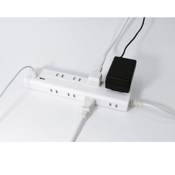 トップランド USB付きコンセント8個口タップ2m STPA820-WT