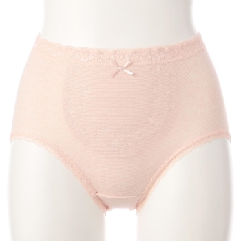 婦人　杢調　ボーダー柄ショーツ＜はきこみ丈ふかめ＞