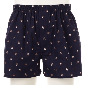 メンズ　ドッグ柄　プリントトランクス＜はきこみ丈深め＞