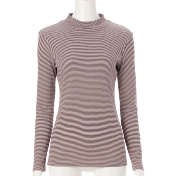 セブンプレミアムライフスタイル　ボディヒーター　快適暖か綿１００％リブ長袖ハイネックシャツ