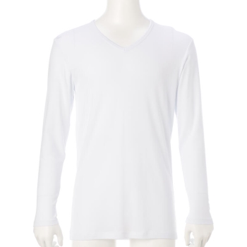 セブンプレミアムライフスタイル　ボディヒーター　快適暖か綿１００％　長袖Ｖ首シャツ