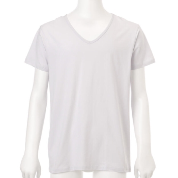 ボディクーラー　冷感　綿１００％　半袖Ｖ首シャツ