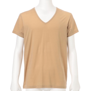 ボディクーラー　冷感クール　汗取り付き半袖Ｖ首シャツ