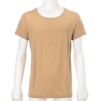 ボディクーラー　冷感クール　汗取り付き半袖丸首シャツ