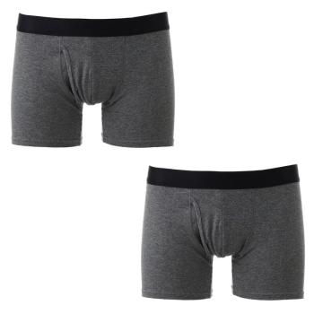 紳士　無地チャコールボクサーブリーフ　２枚組