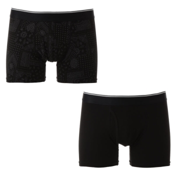 紳士　無地・プリント柄ボクサーブリーフ　２枚組