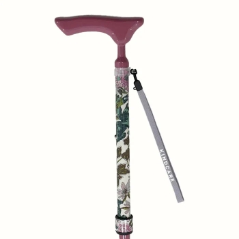 カーボン伸縮ステッキ　リバティプリント　ワイン