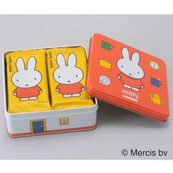 ミッフィーサブレ１０枚入角缶－オレンジ－