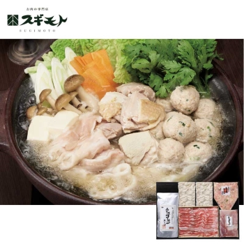 【お歳暮】スギモト　愛知みかわ豚と名古屋コーチン鍋セット　ＳＧＩＹ－２２３Ｆ