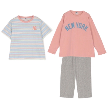 Lil様　パジャマ2組　専用 女児 MLB 天竺2TOPSパジャマ(140cm ピンク