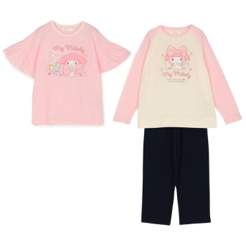 女児　メロクロ　天竺２ＴＯＰＳパジャマ