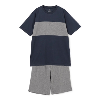 セブンプレミアムライフスタイル　ボディクーラー　紳士　冷感天竺無地　半袖ルームセット