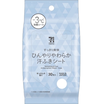 セブンプレミアムライフスタイル　ひんやり汗ふきシート男性用　せっけん　３０枚