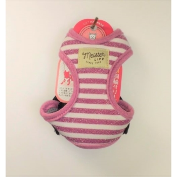 キャットソフティハーネスリードラメボーダーピンク