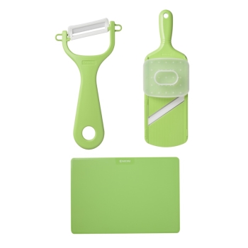 【在庫限り】京セラ　キッチン調理小物３点セット　ナチュラルグリーン