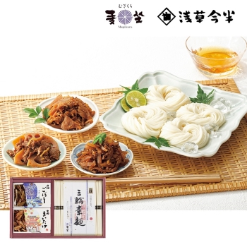 【お中元】麦坐＆浅草今半　三輪素麺・牛肉佃煮詰合せ　ＳＧ－３０